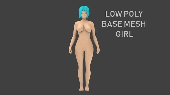 WOMAN BASE MESH Low-poly 3D model