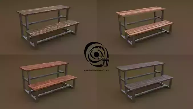 Tribune 05 4in1 R - 4 PBR Texture 1 Model Low-poly 3D model
