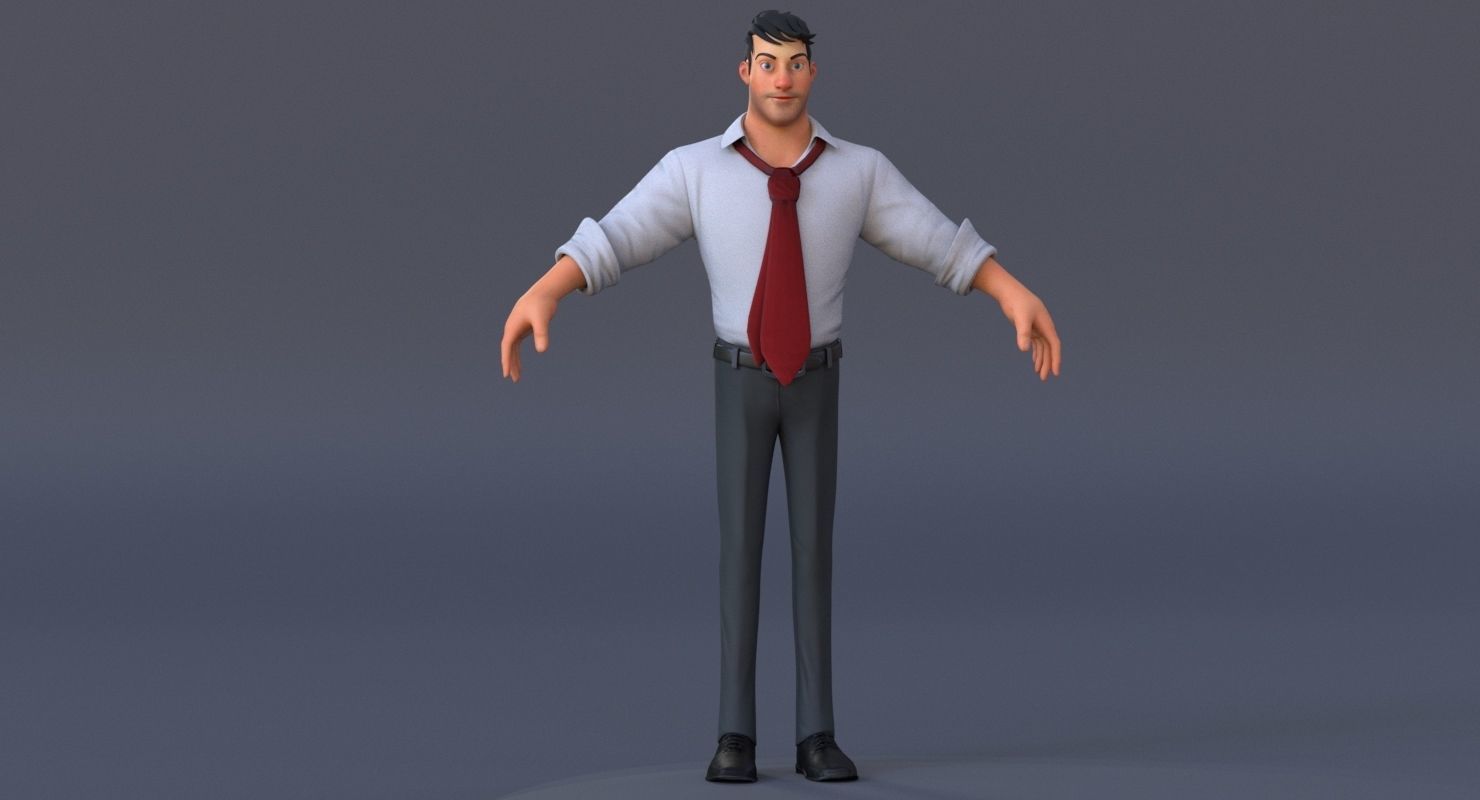 Corporate Man 3D model_7