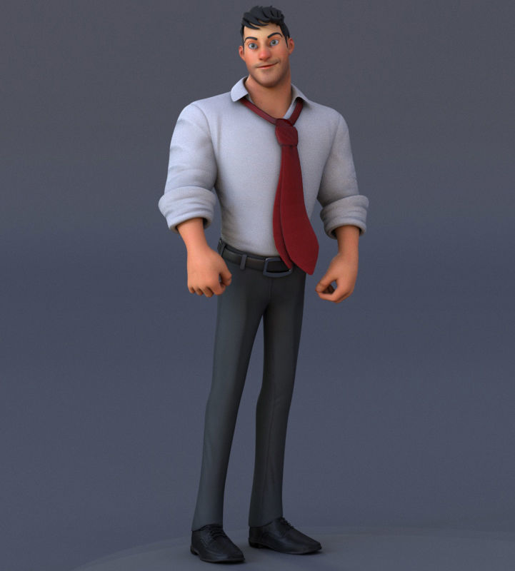 Corporate Man 3D model_2