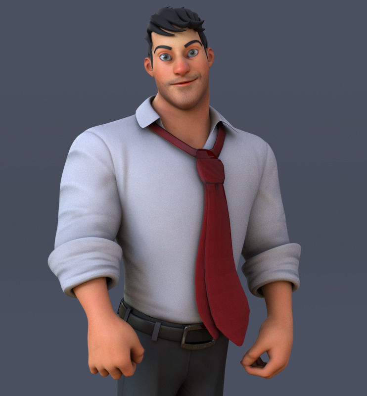Corporate Man 3D model_10