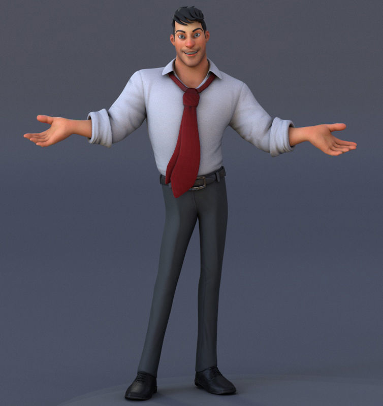Corporate Man 3D model_4
