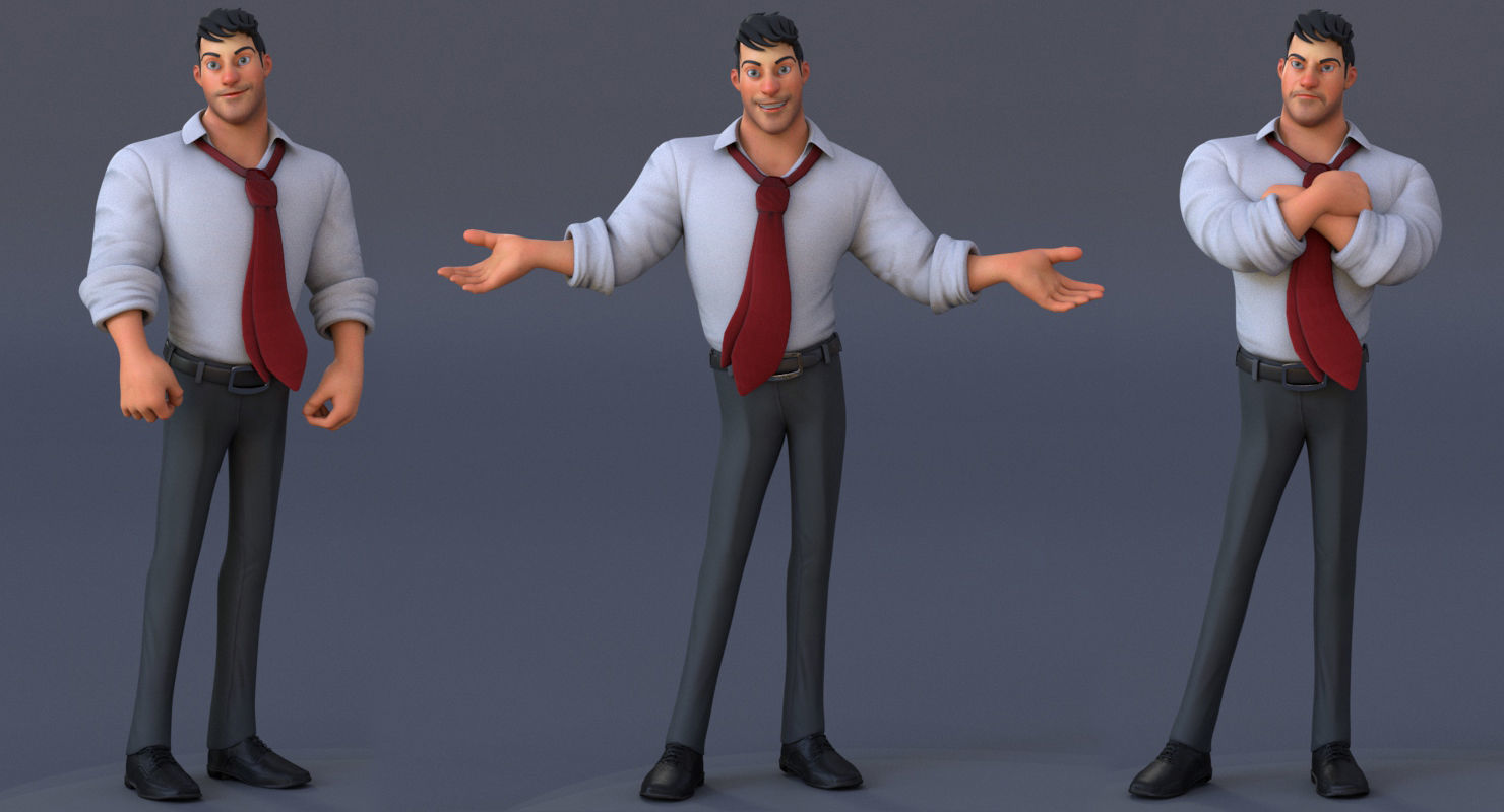Corporate Man 3D model_6