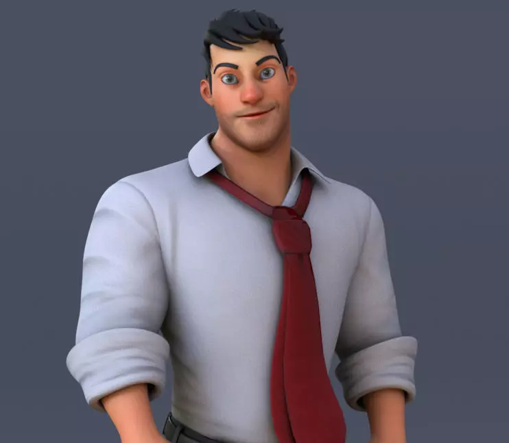 Corporate Man 3D model_0