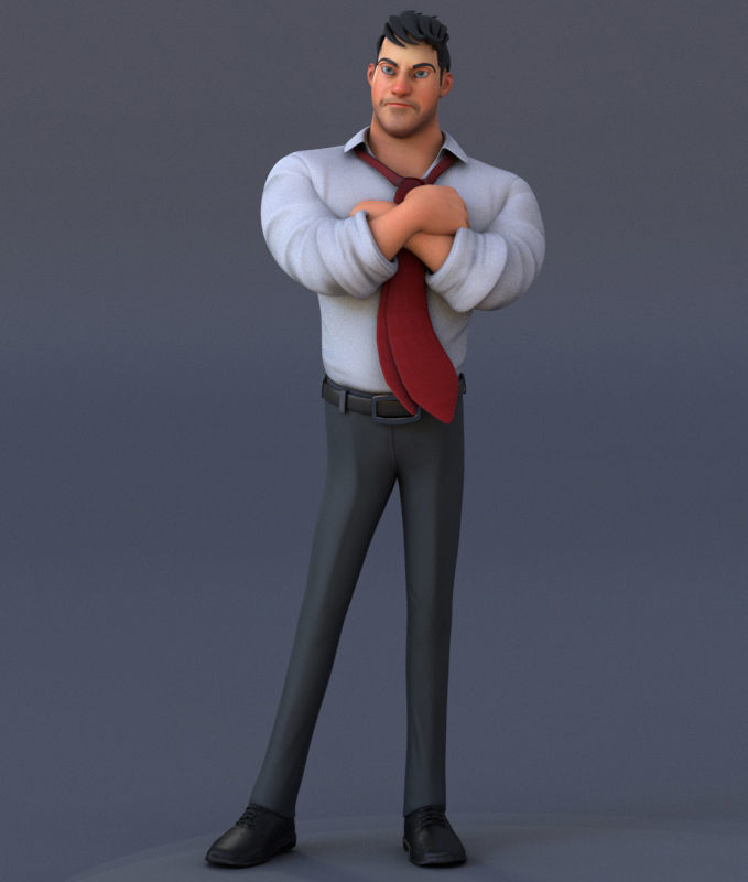 Corporate Man 3D model_3