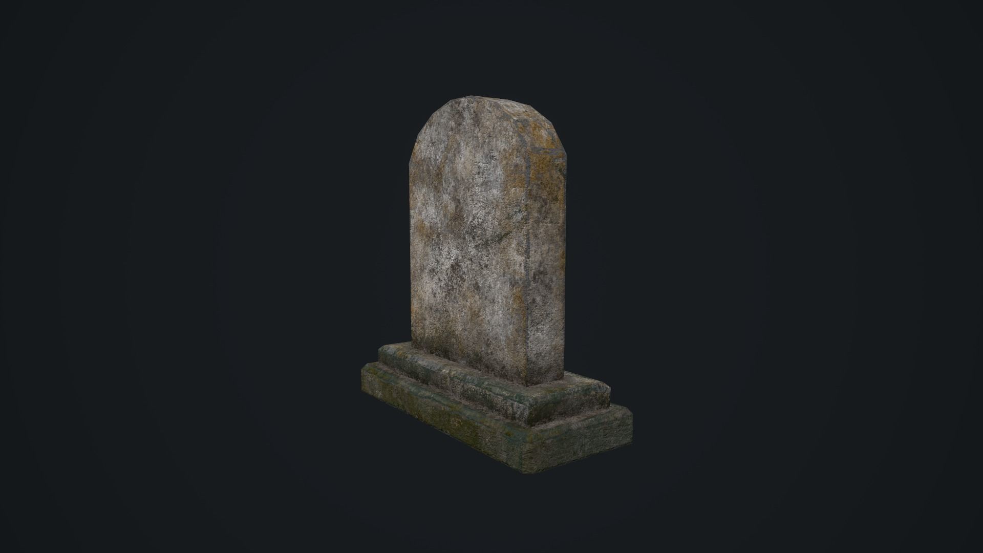 Gravestone 1 Low-poly 3D model_6