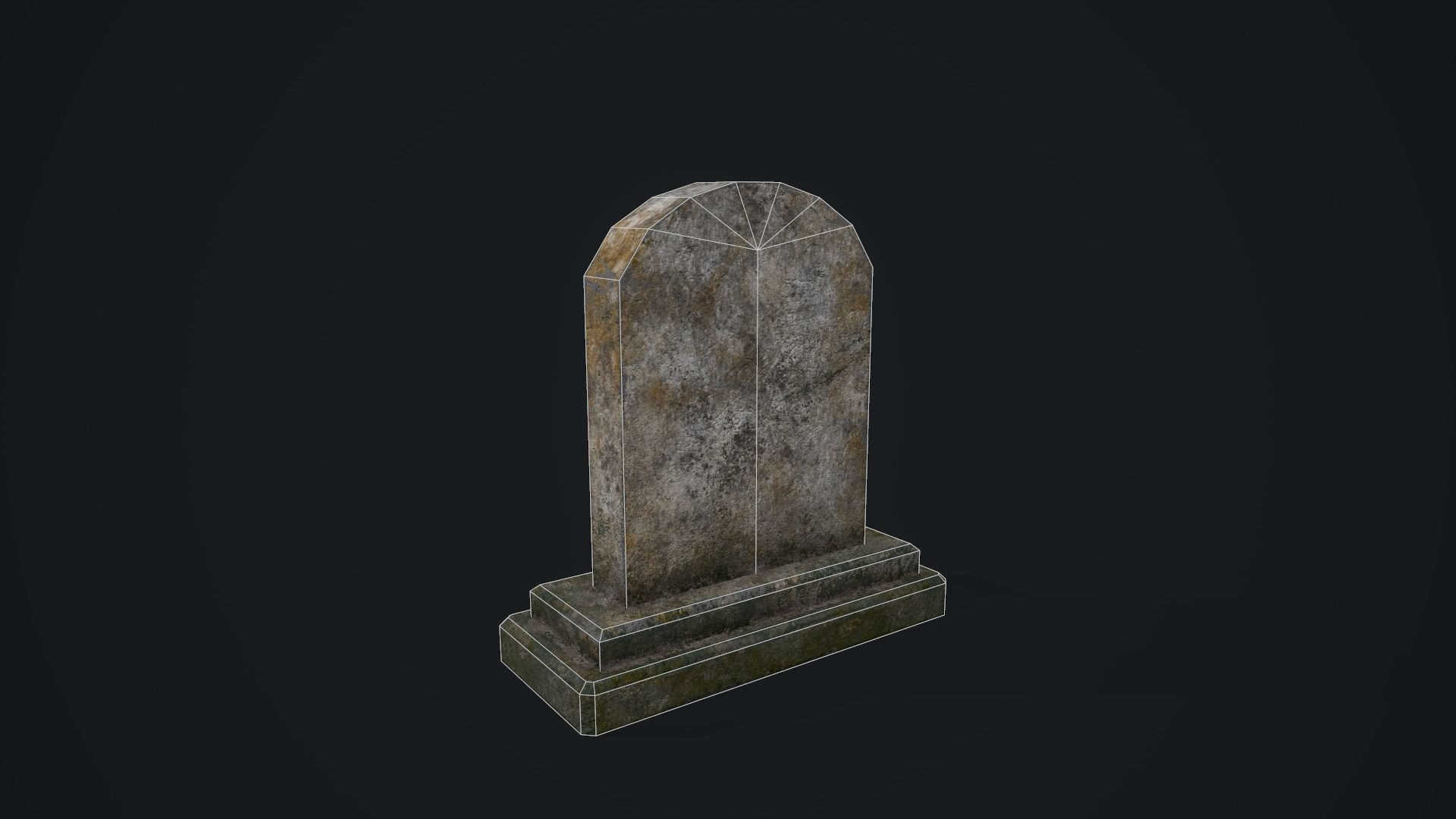 Gravestone 1 Low-poly 3D model_12