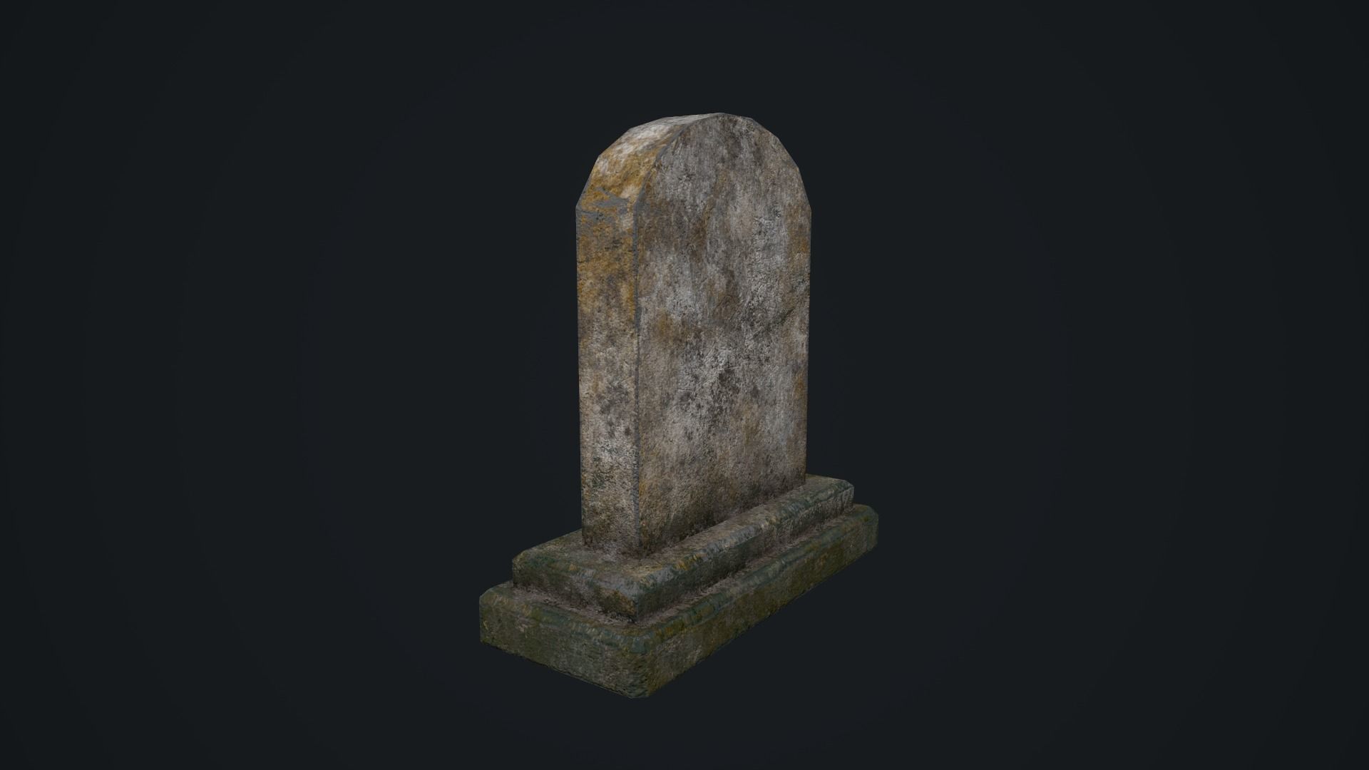 Gravestone 1 Low-poly 3D model_4
