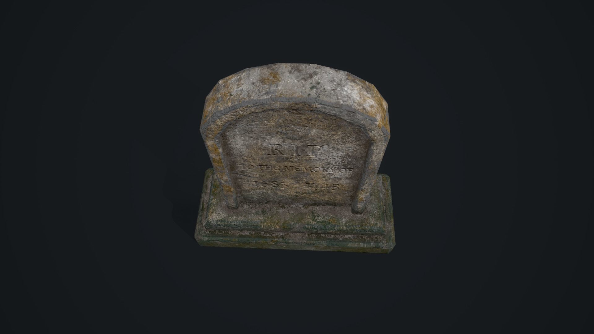 Gravestone 1 Low-poly 3D model_13