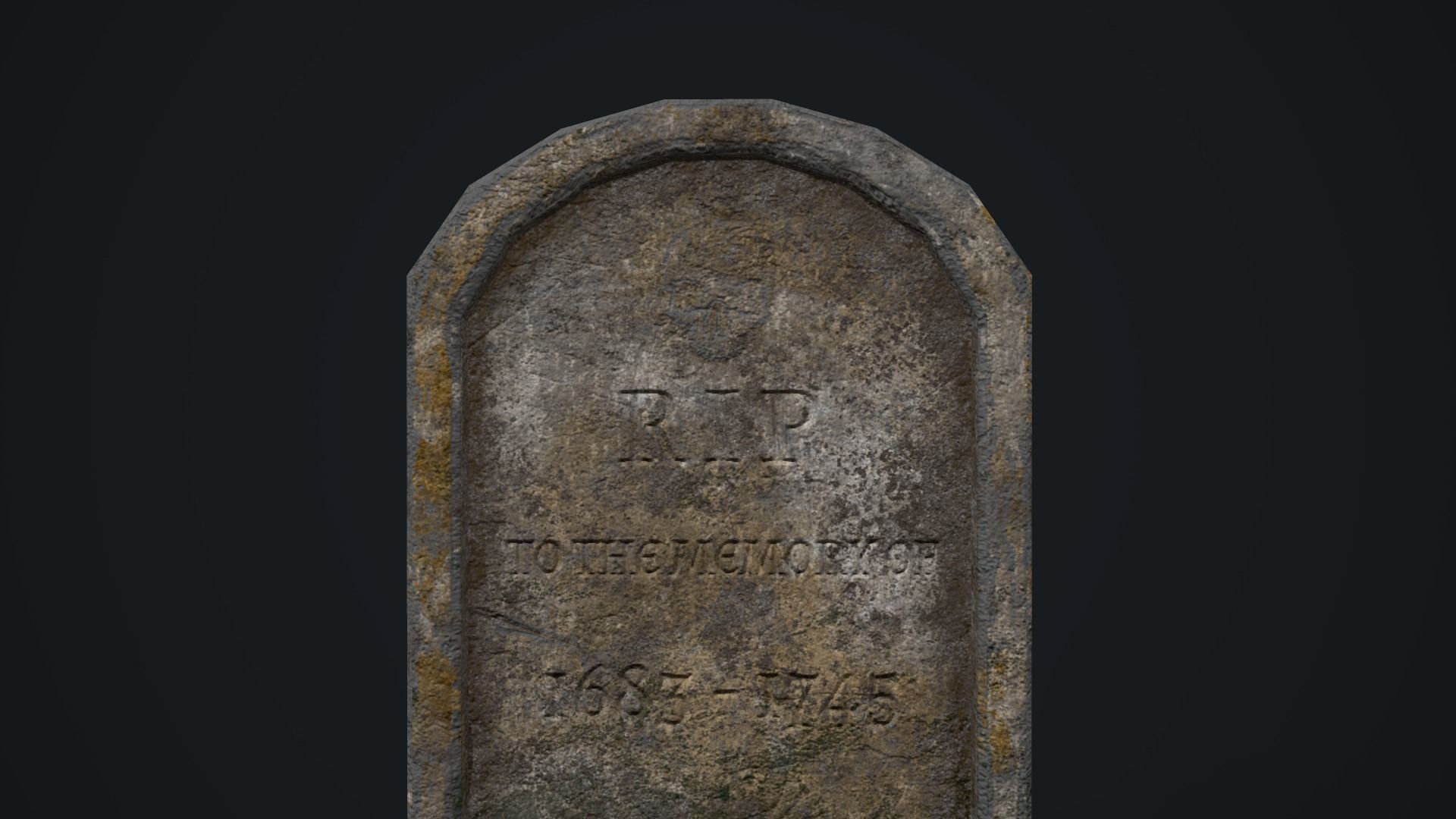 Gravestone 1 Low-poly 3D model_10