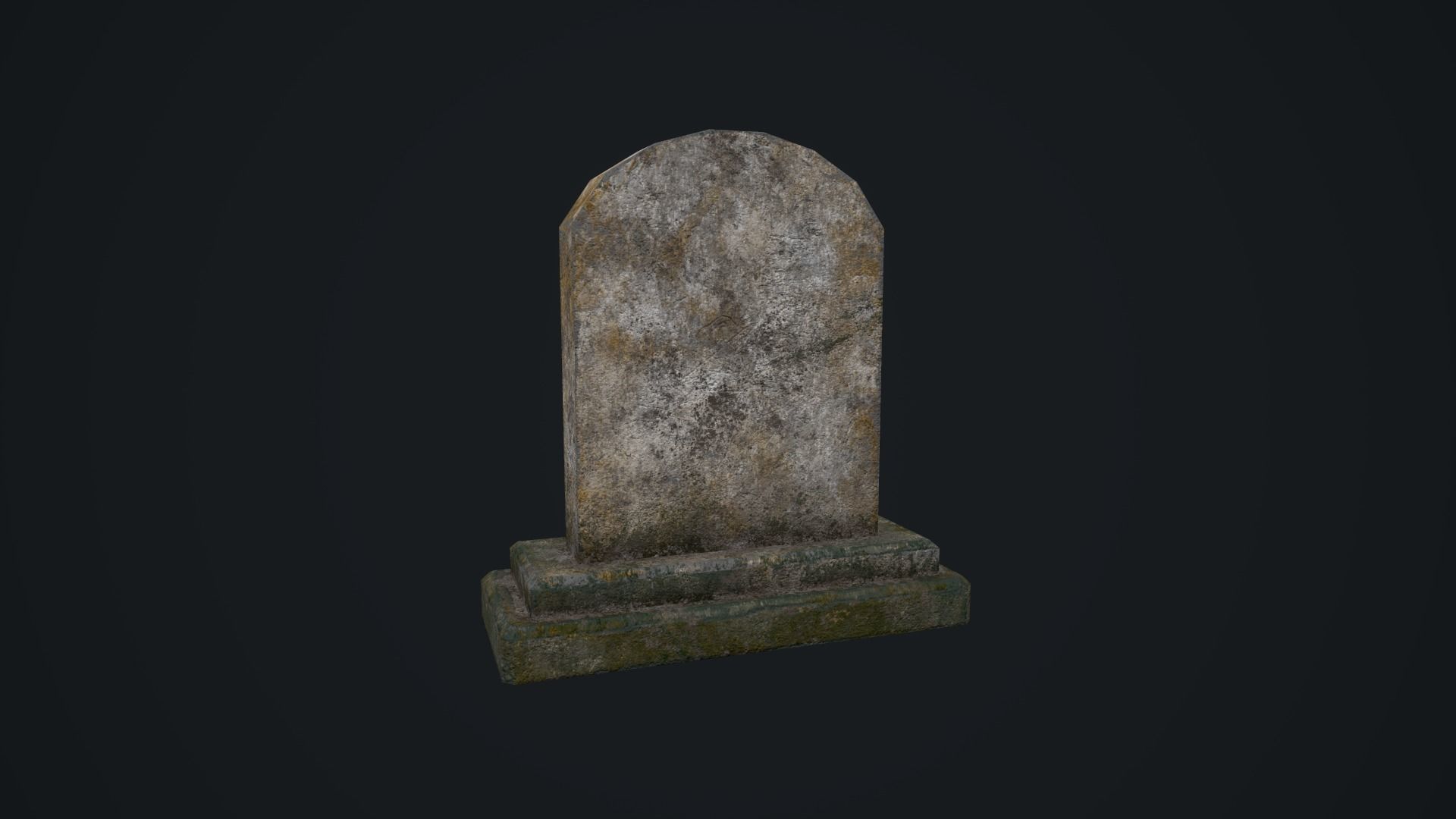 Gravestone 1 Low-poly 3D model_5