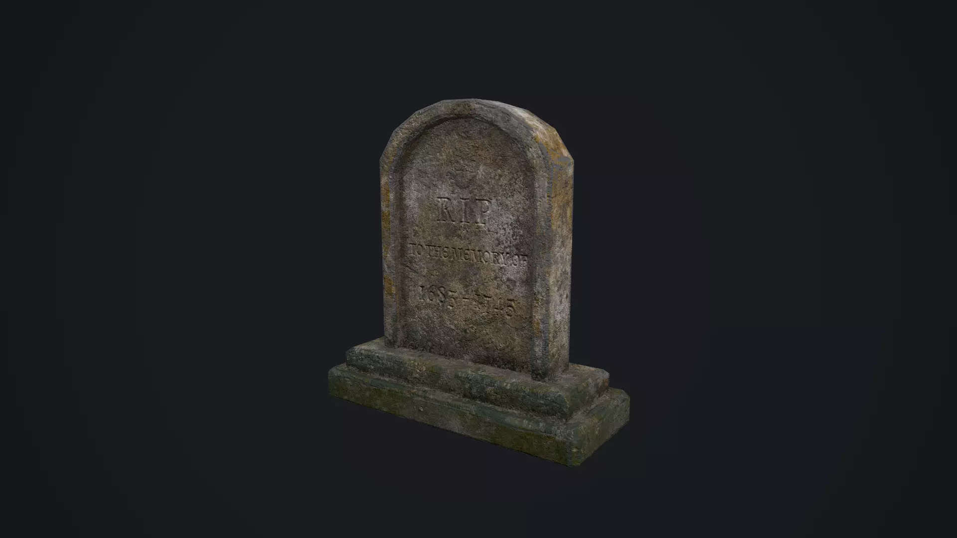 Gravestone 1 Low-poly 3D model_0