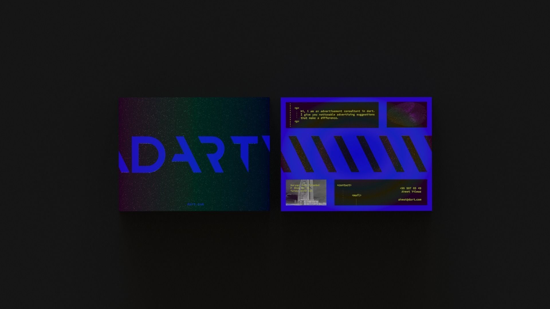 Digital Agency Business Card Animated Mockup Scene Free 3D model_3