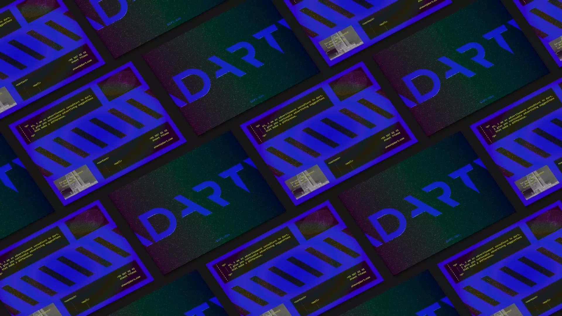 Digital Agency Business Card Animated Mockup Scene Free 3D model_0