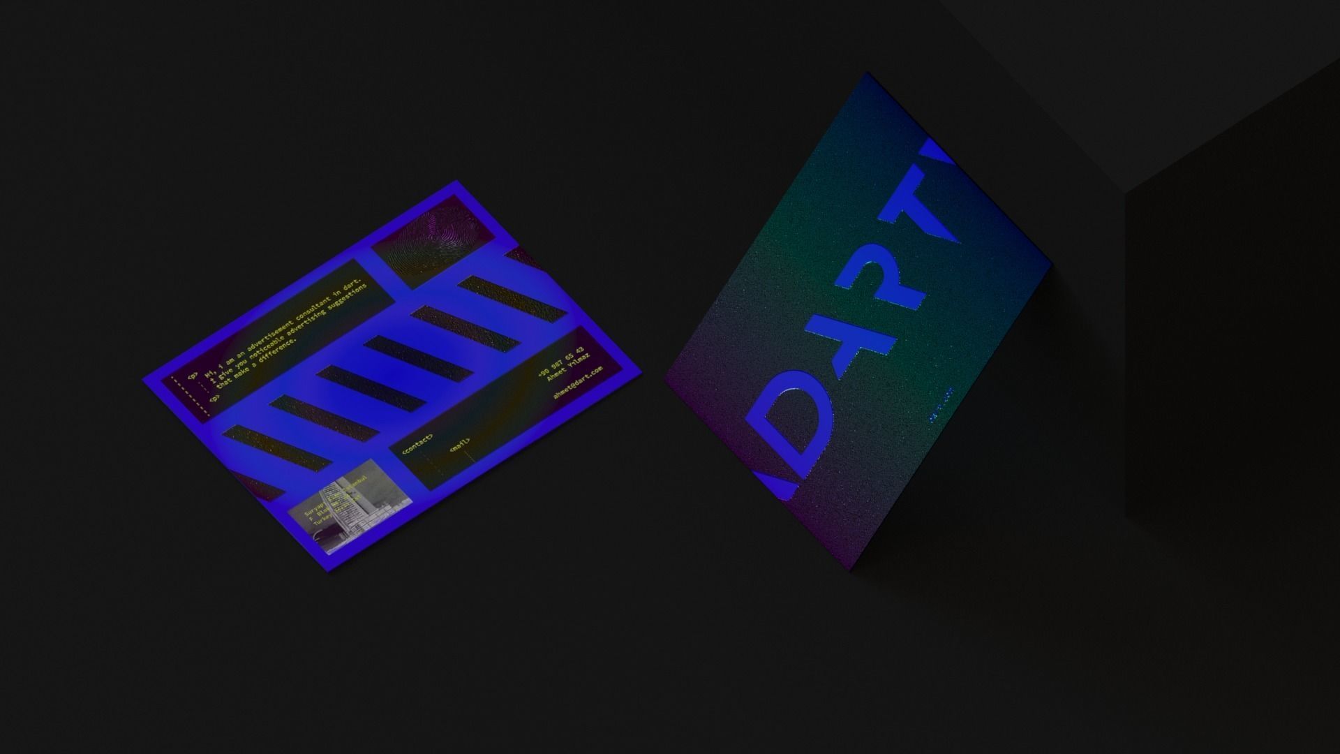 Digital Agency Business Card Animated Mockup Scene Free 3D model_4