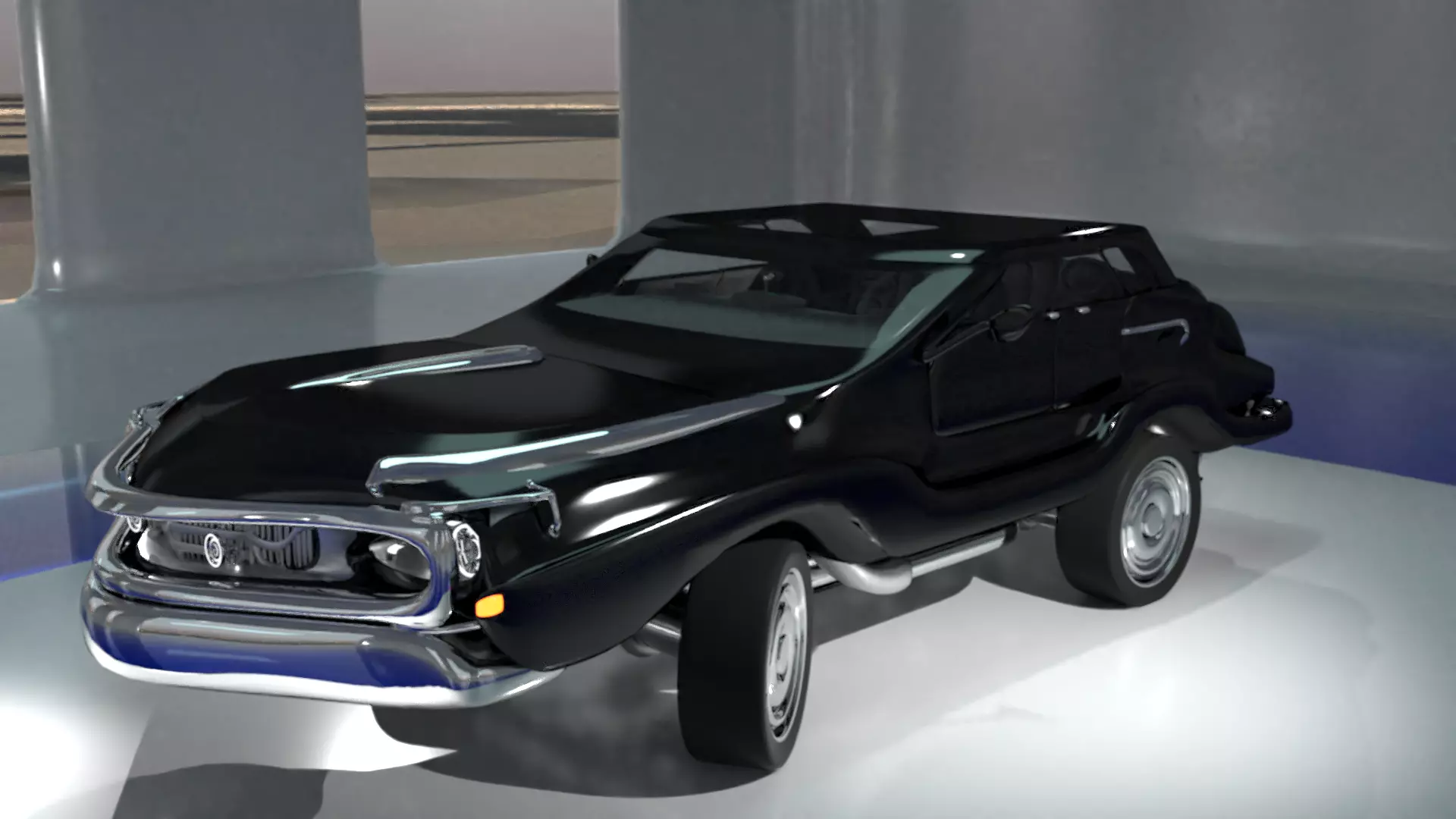 fantasy muscle car 3D model_0