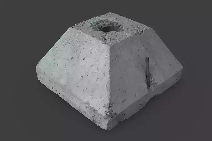 Concrete Block Low-poly 3D model