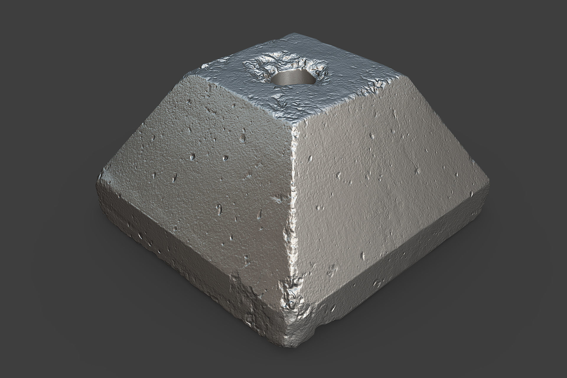 Concrete Block Low-poly 3D model_5