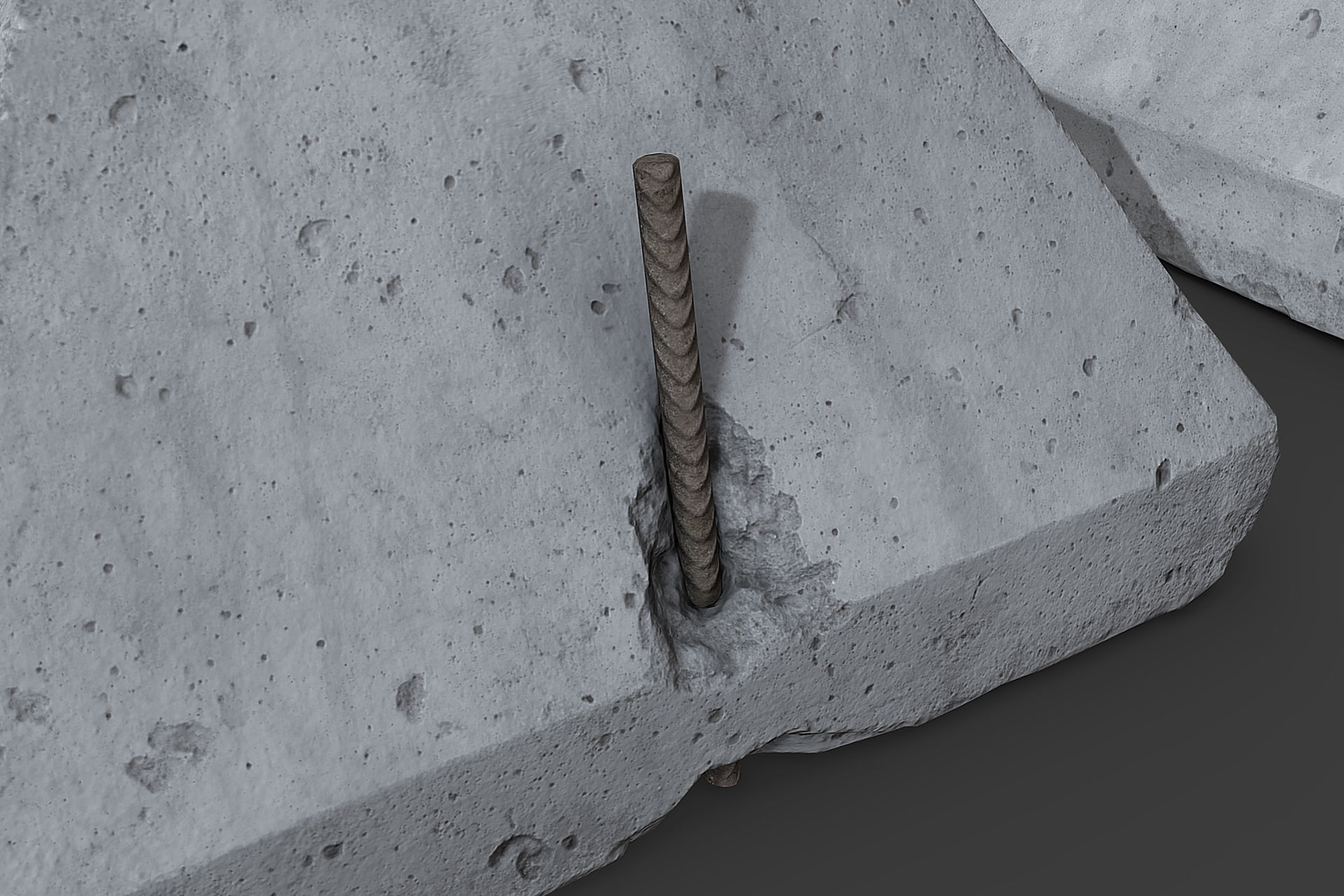 Concrete Block Low-poly 3D model_13