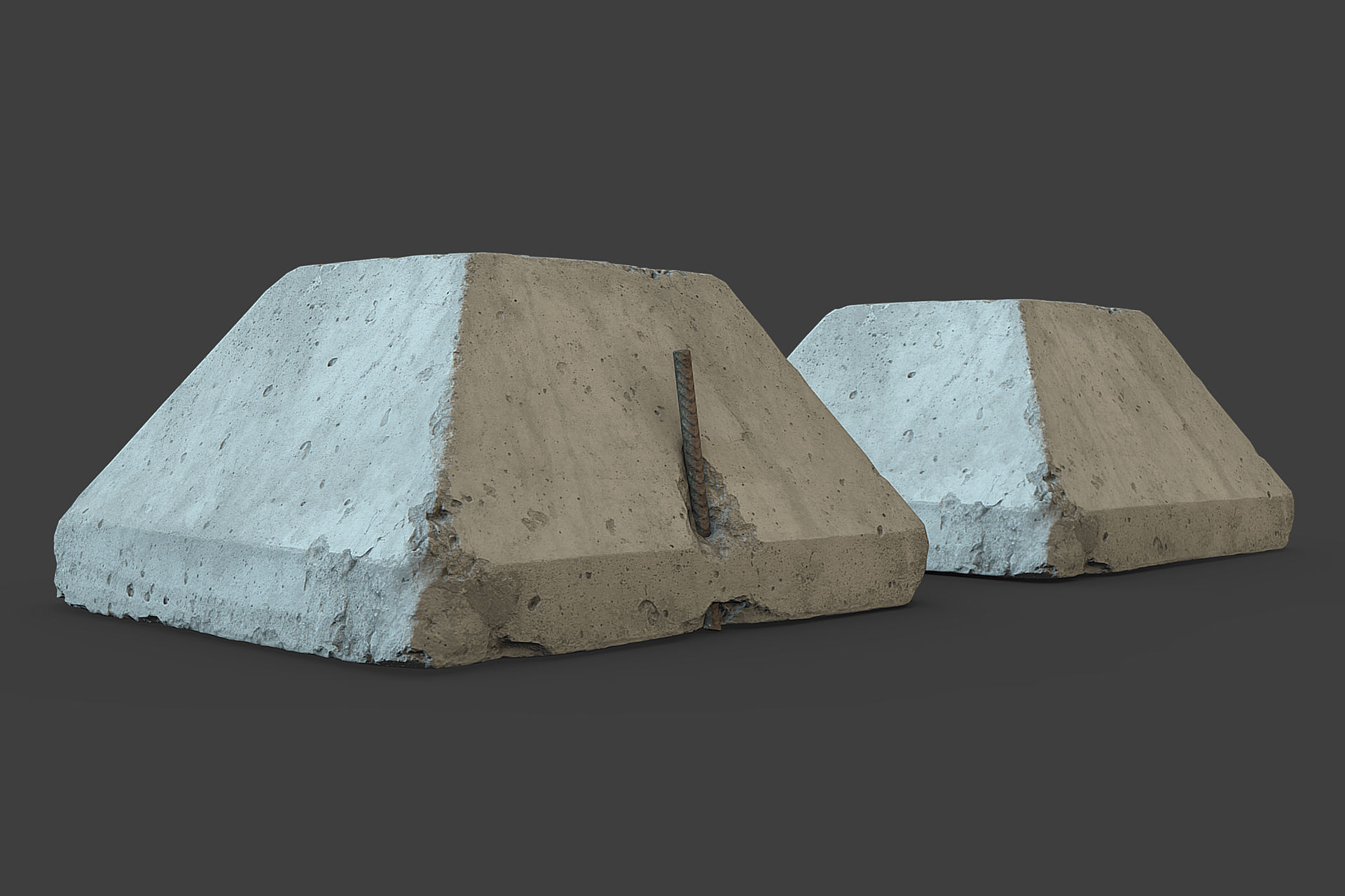 Concrete Block Low-poly 3D model_9