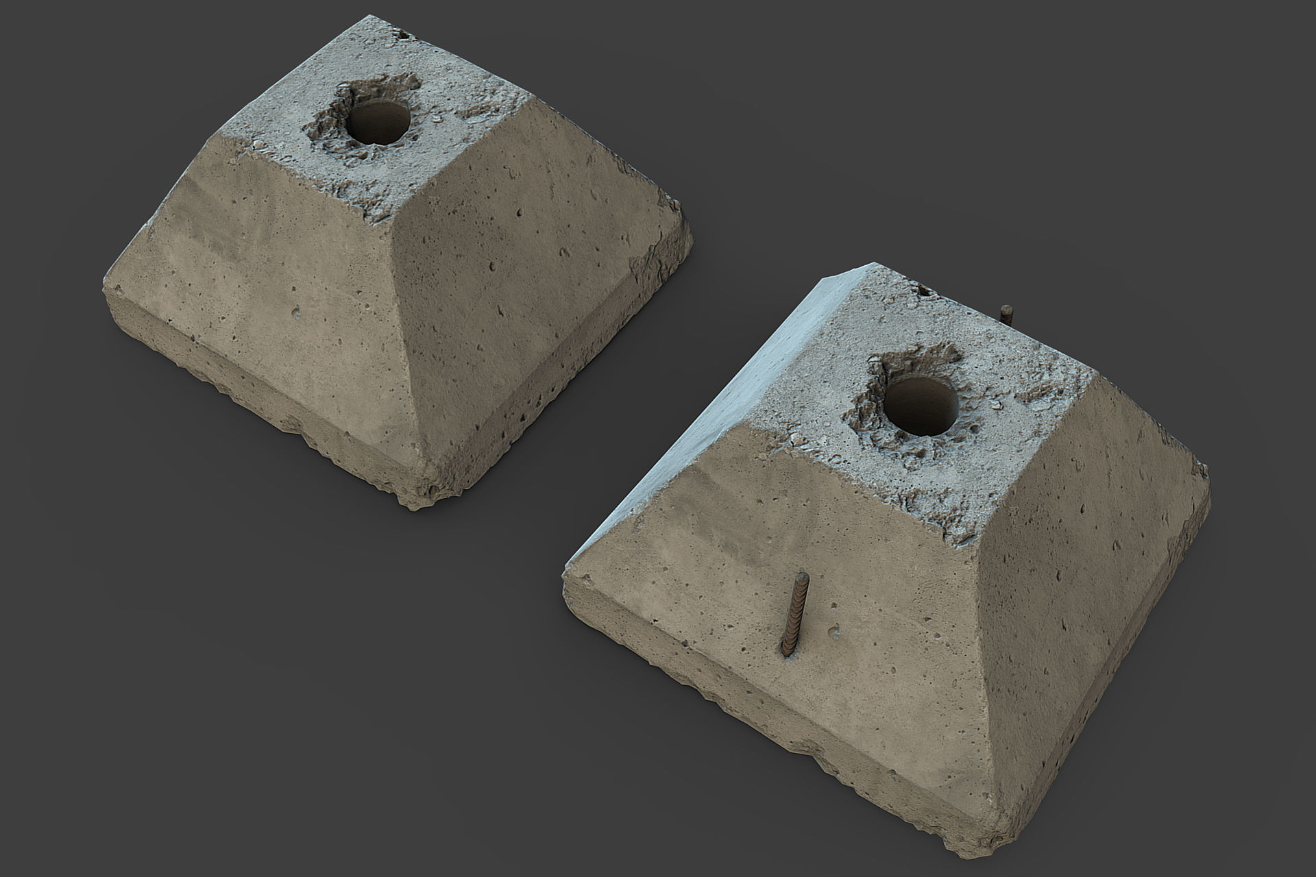 Concrete Block Low-poly 3D model_10