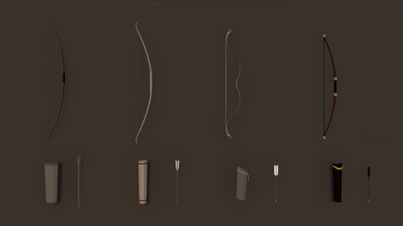 Low Poly Medieval Weapons And Tools Pack Low-poly 3D model_4