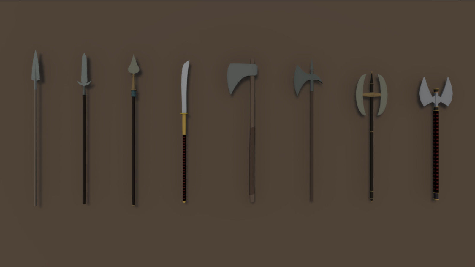 Low Poly Medieval Weapons And Tools Pack Low-poly 3D model_3