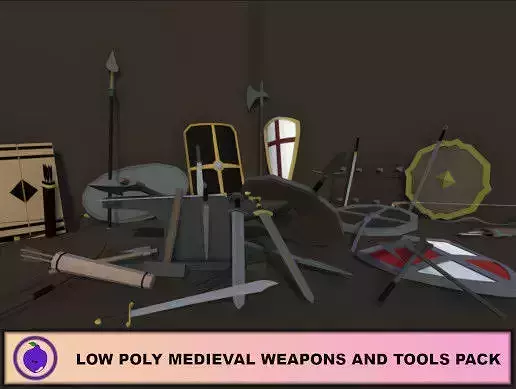 Low Poly Medieval Weapons And Tools Pack