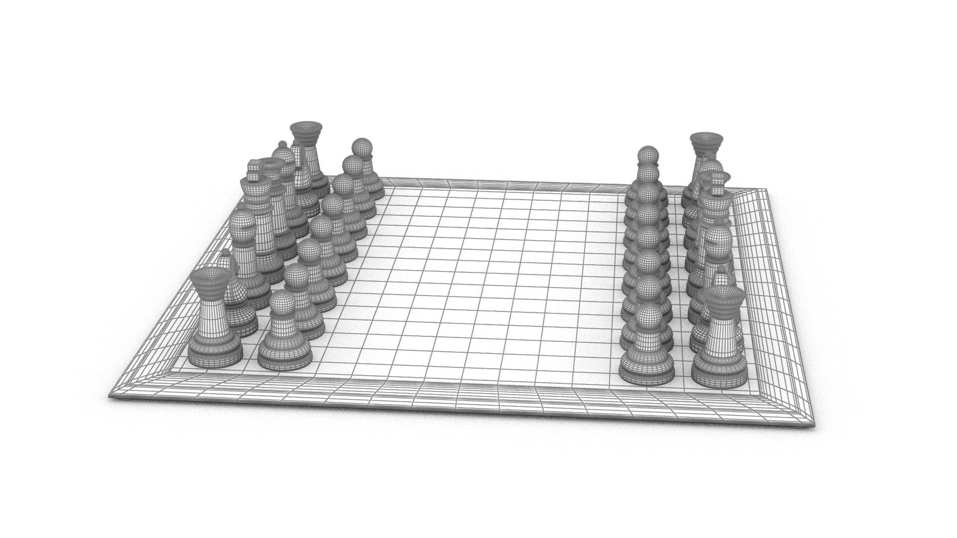 BOARD GAME---Glass Chessboard Low-poly 3D model_75