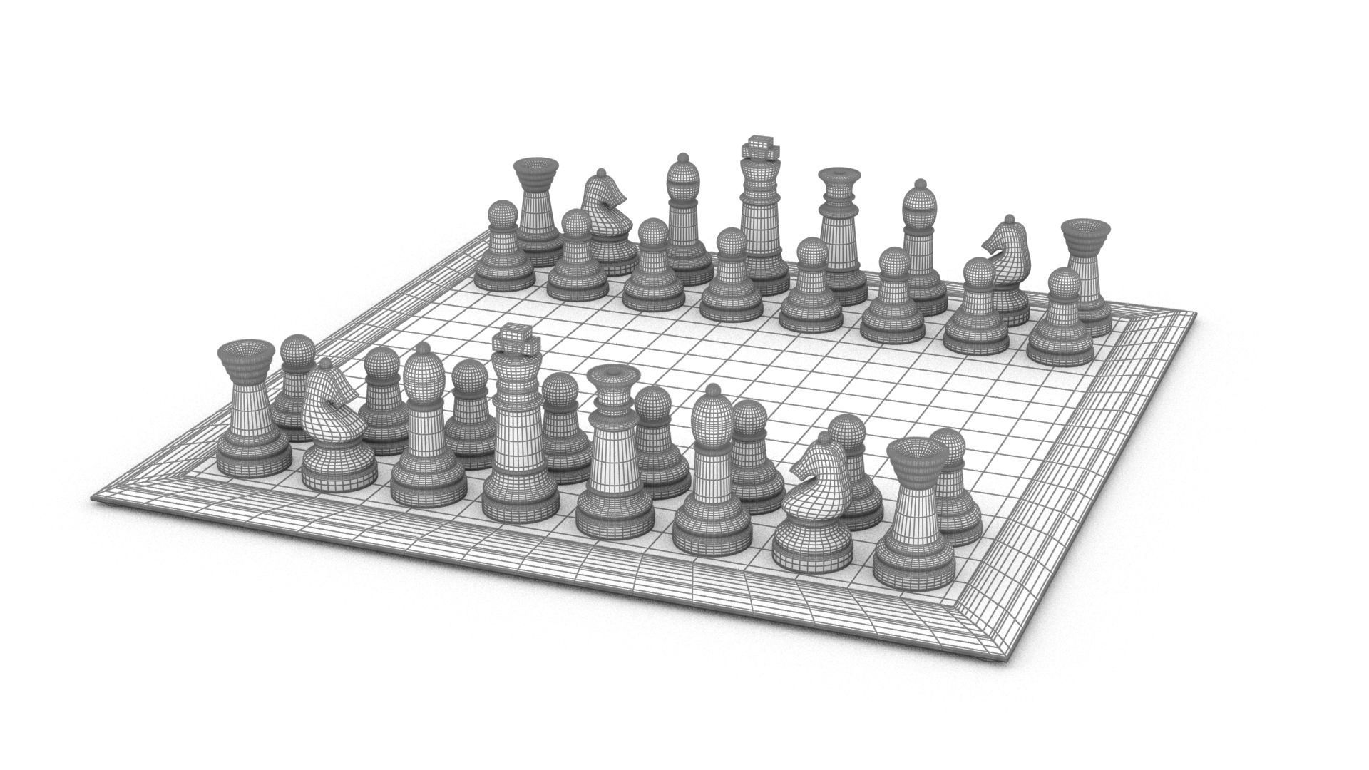 BOARD GAME---Glass Chessboard Low-poly 3D model_87