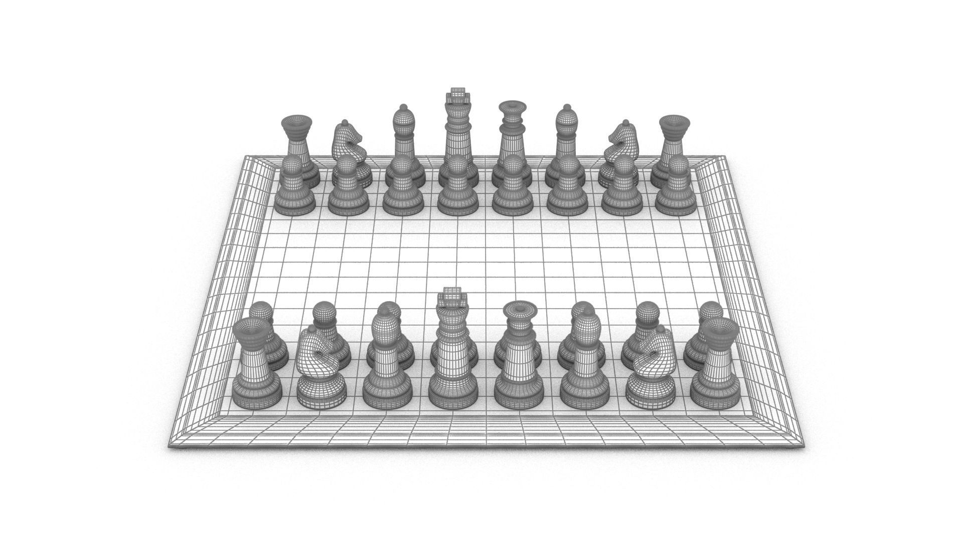 BOARD GAME---Glass Chessboard Low-poly 3D model_70
