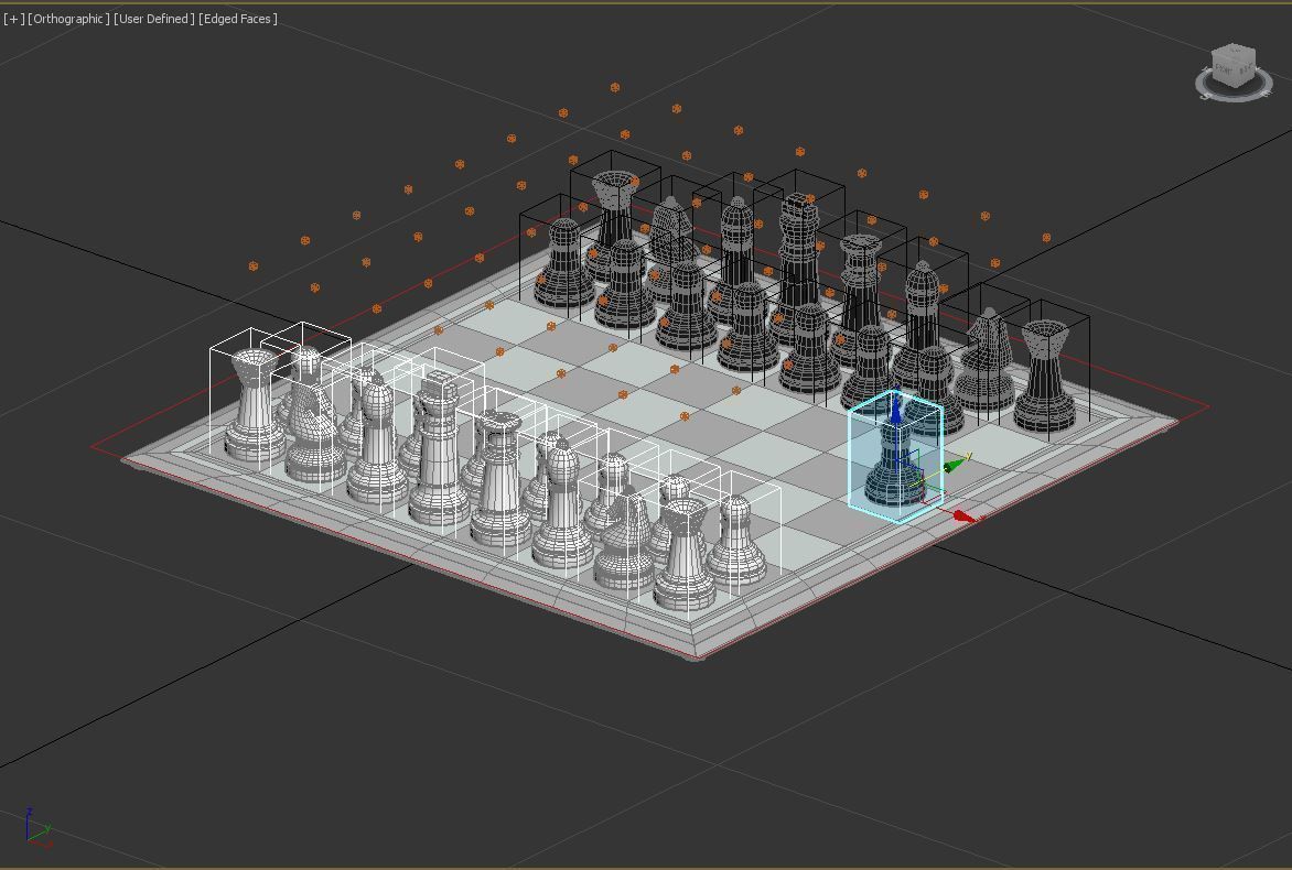 BOARD GAME---Glass Chessboard Low-poly 3D model_30