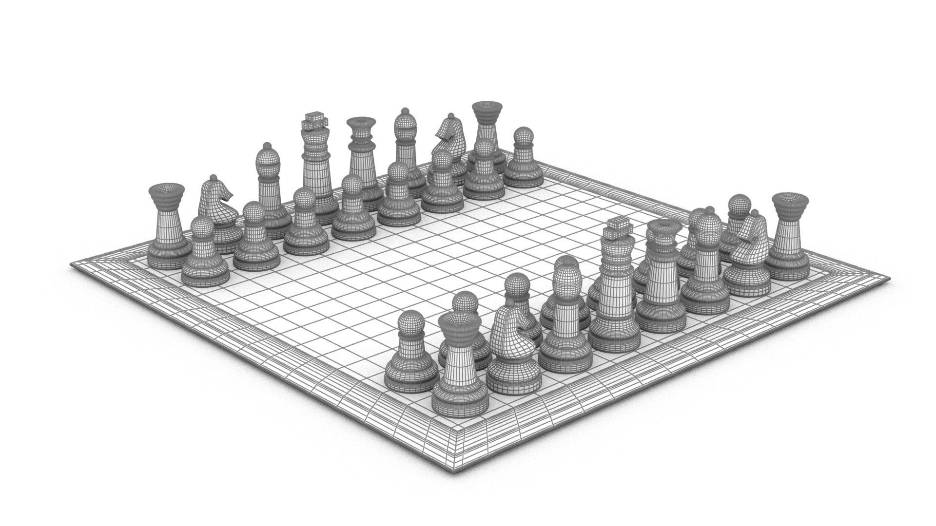 BOARD GAME---Glass Chessboard Low-poly 3D model_73
