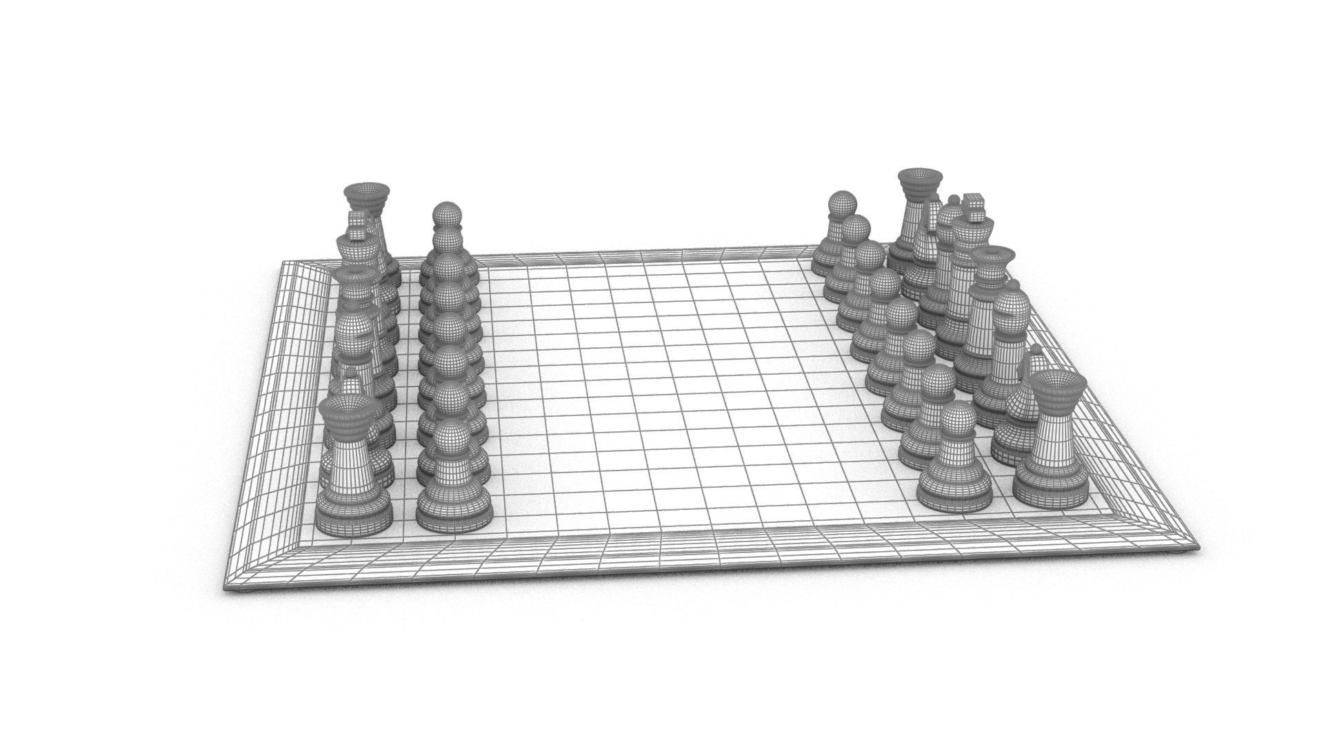 BOARD GAME---Glass Chessboard Low-poly 3D model_84