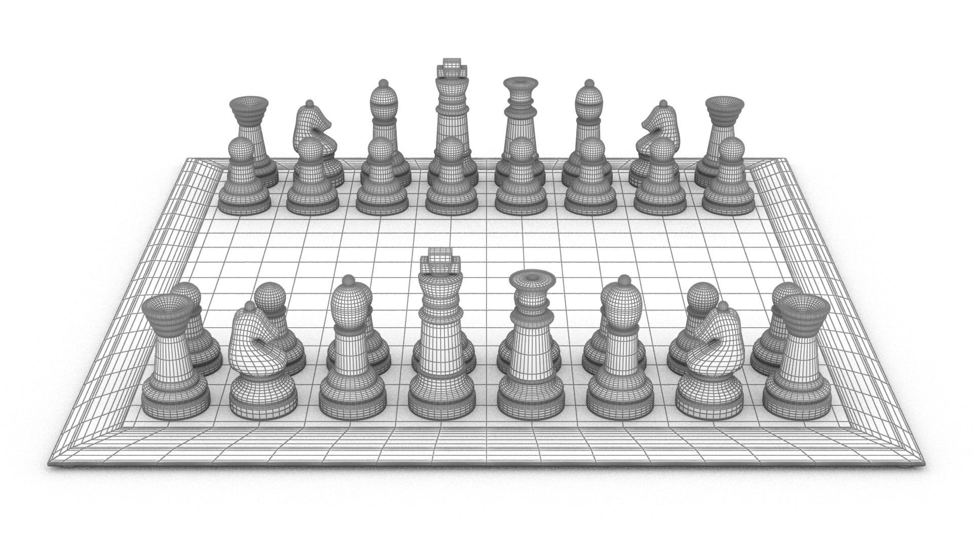 BOARD GAME---Glass Chessboard Low-poly 3D model_69