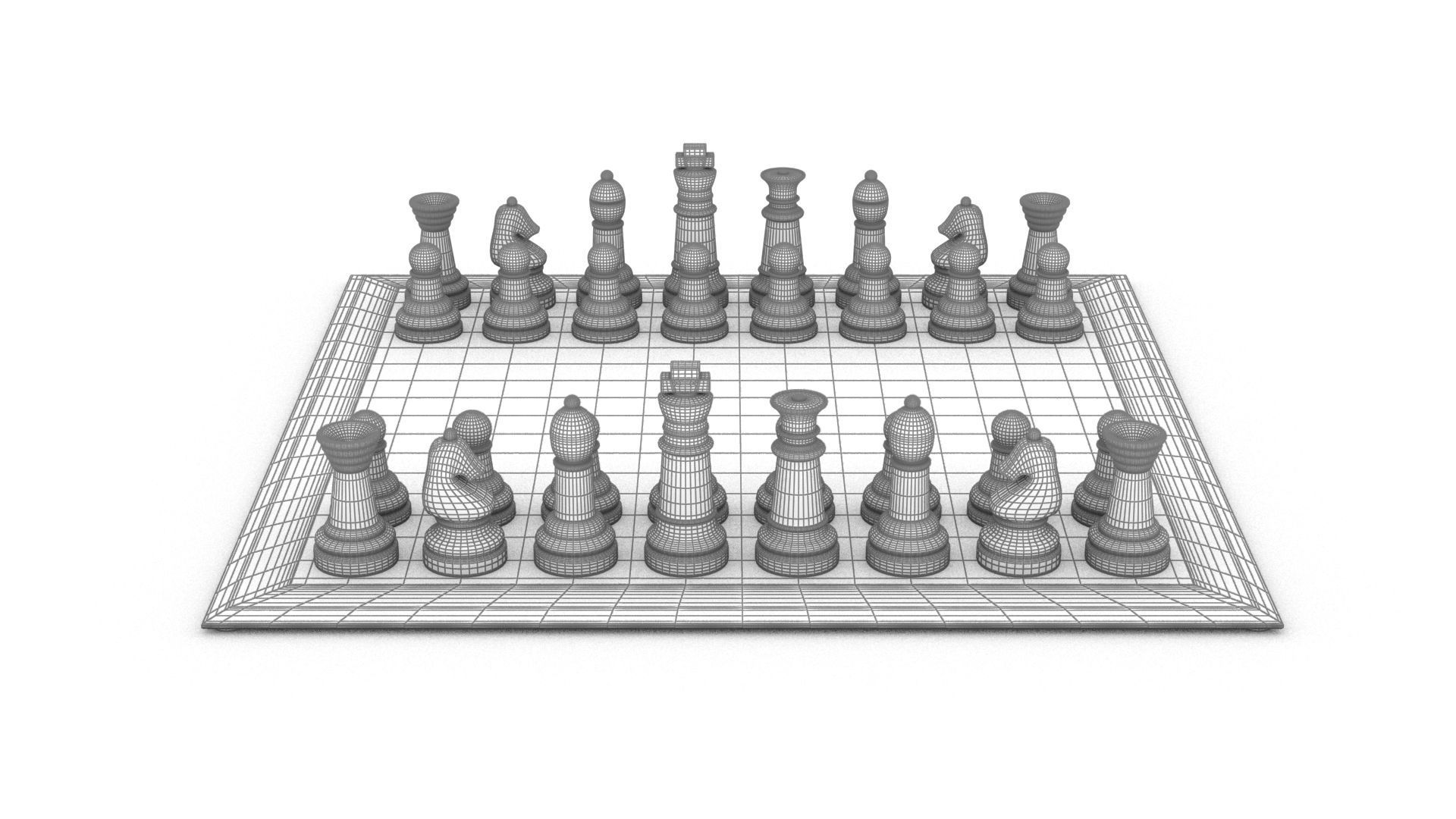 BOARD GAME---Glass Chessboard Low-poly 3D model_71