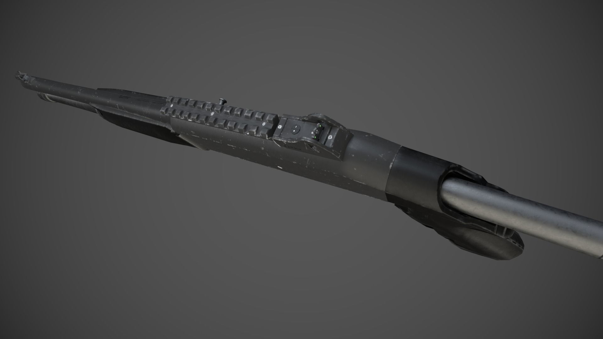 PBR M1014 Shotgun Low-poly 3D model_7