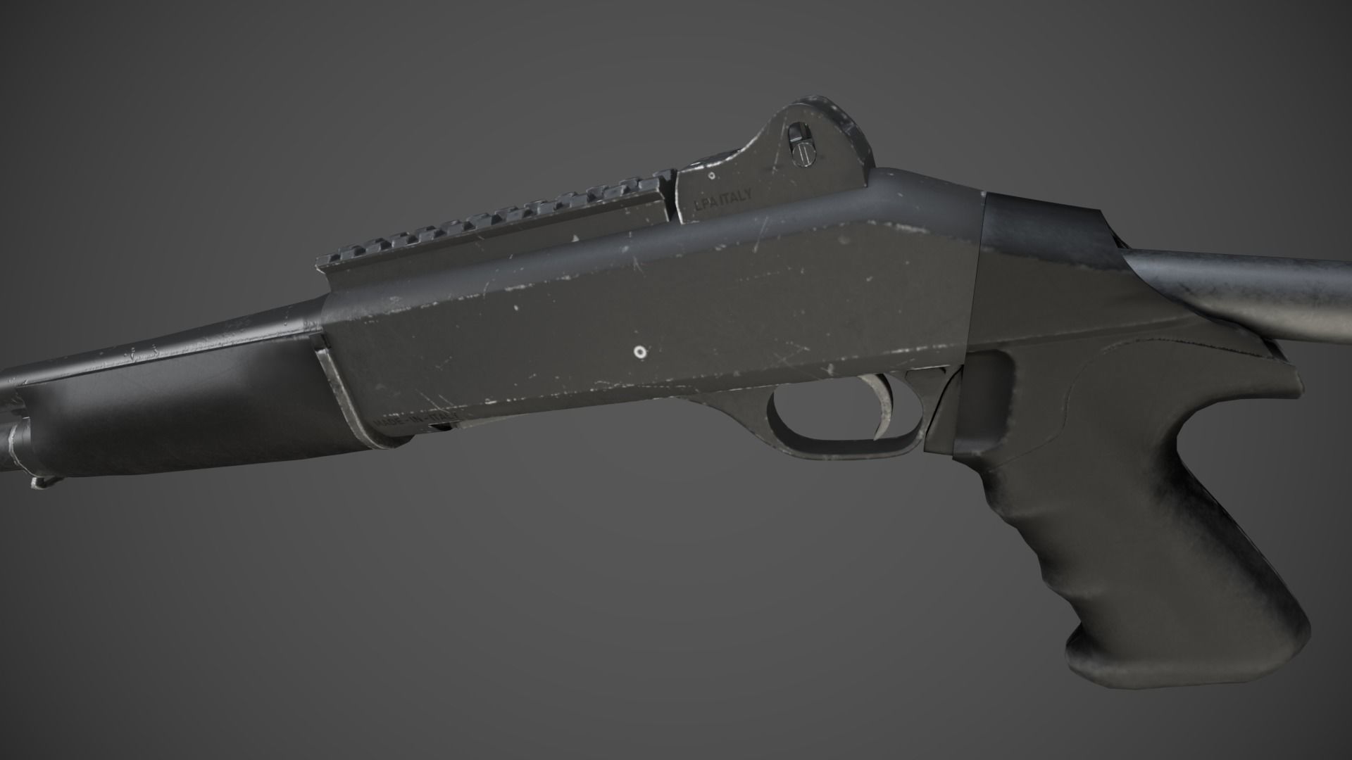 PBR M1014 Shotgun Low-poly 3D model_6