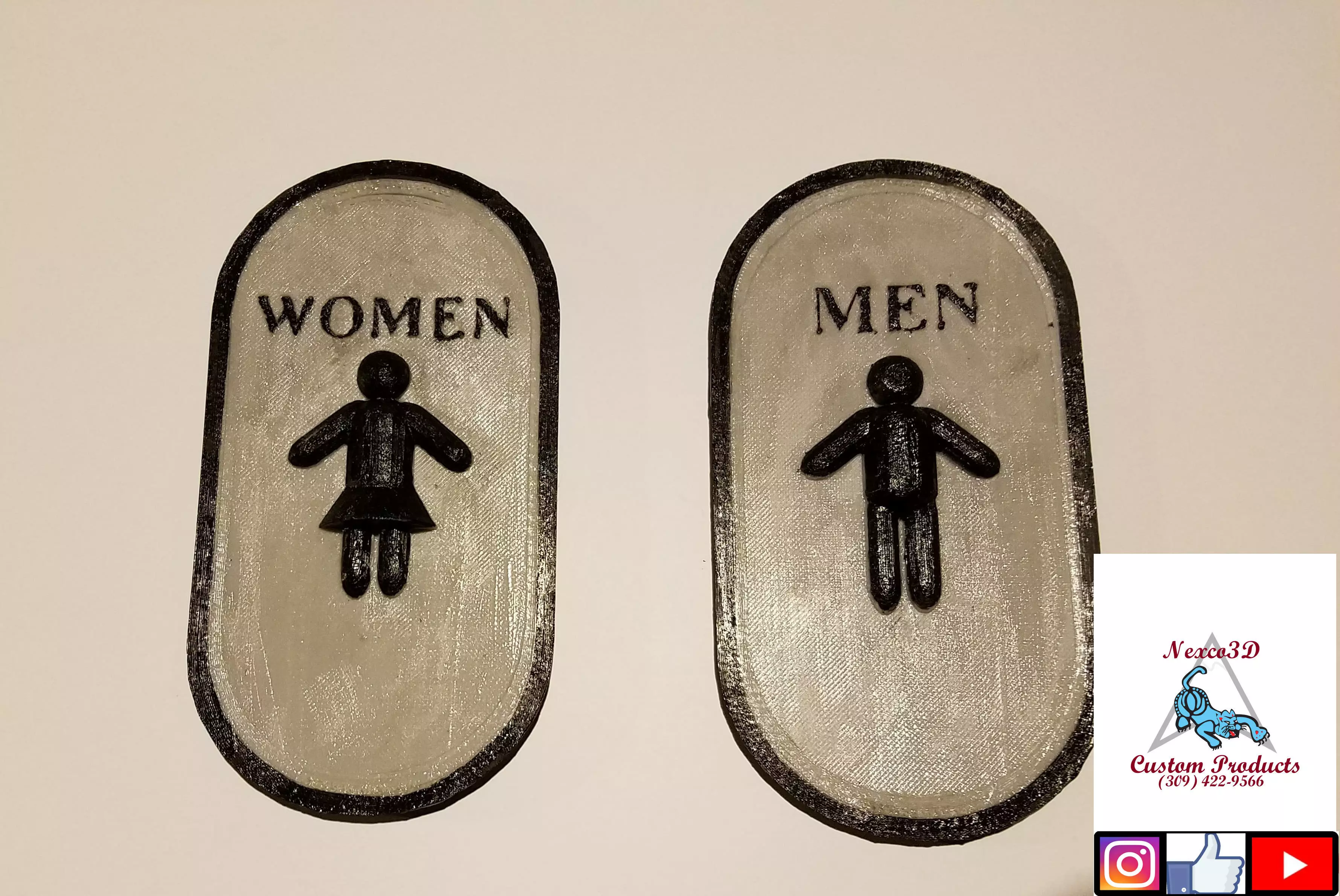 Womens and Mens Bathroom signs 3D model