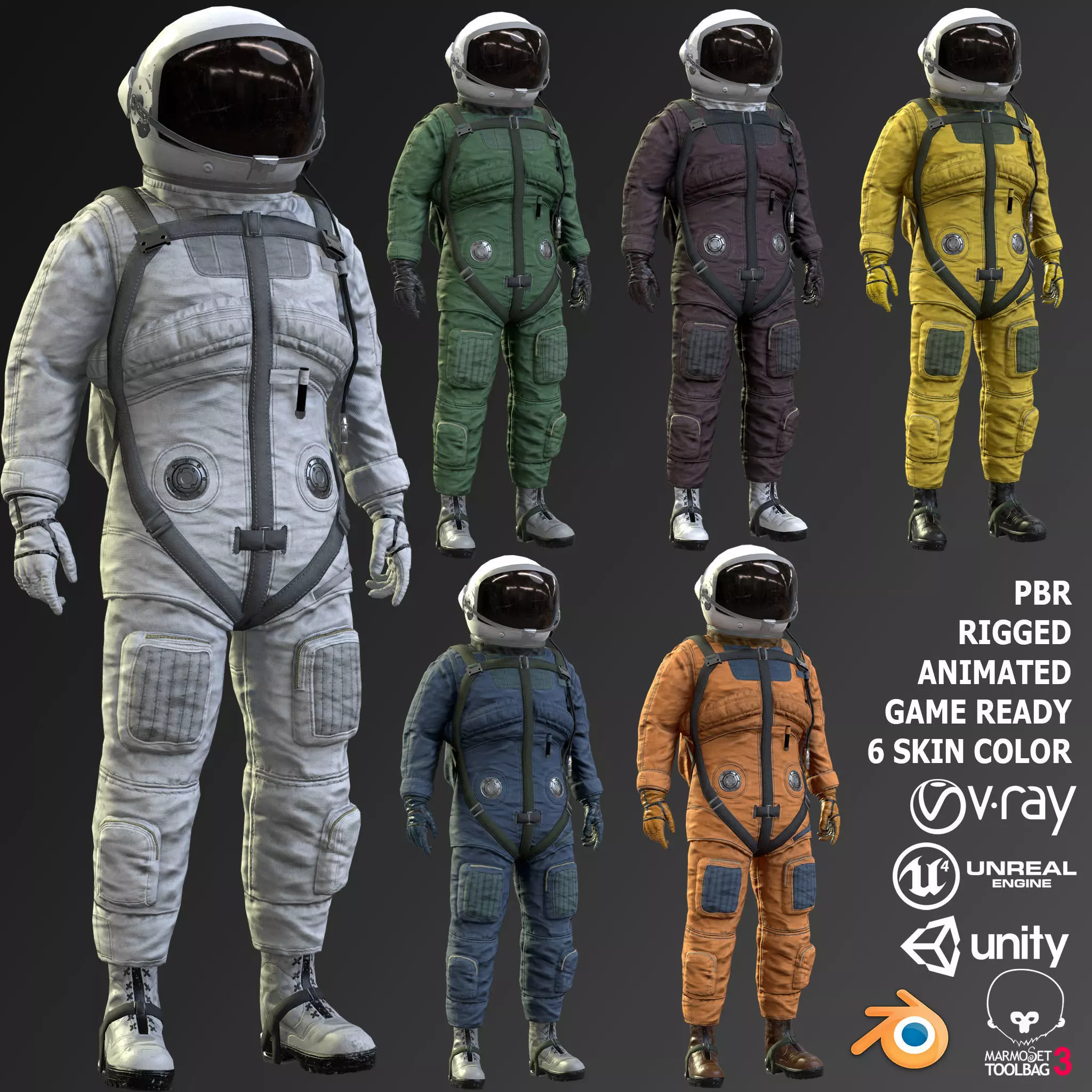 CS01 Space Suit Low-poly 3D model_0