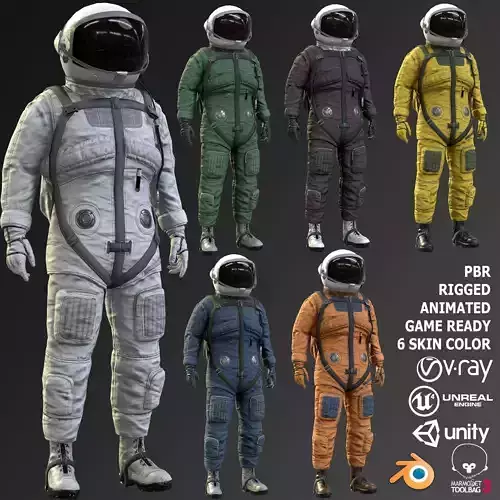 CS01 Space Suit Low-poly 3D model