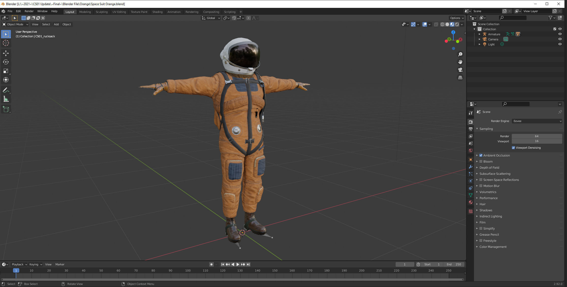CS01 Space Suit Low-poly 3D model_12