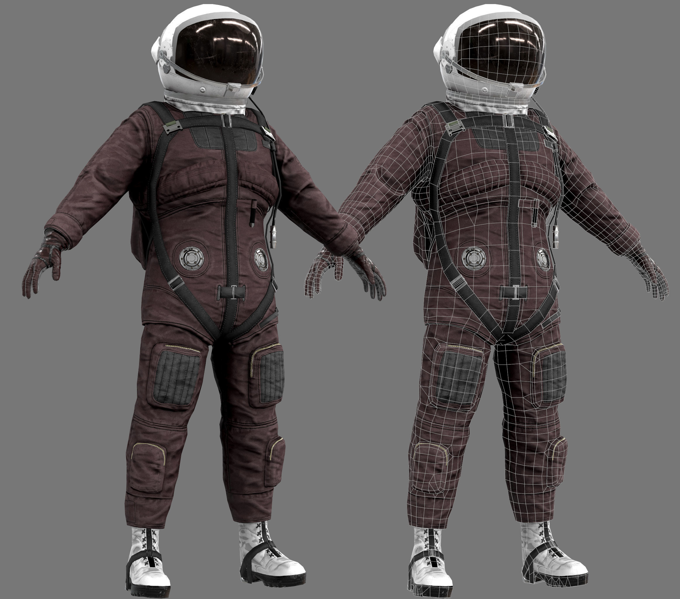 CS01 Space Suit Low-poly 3D model_9
