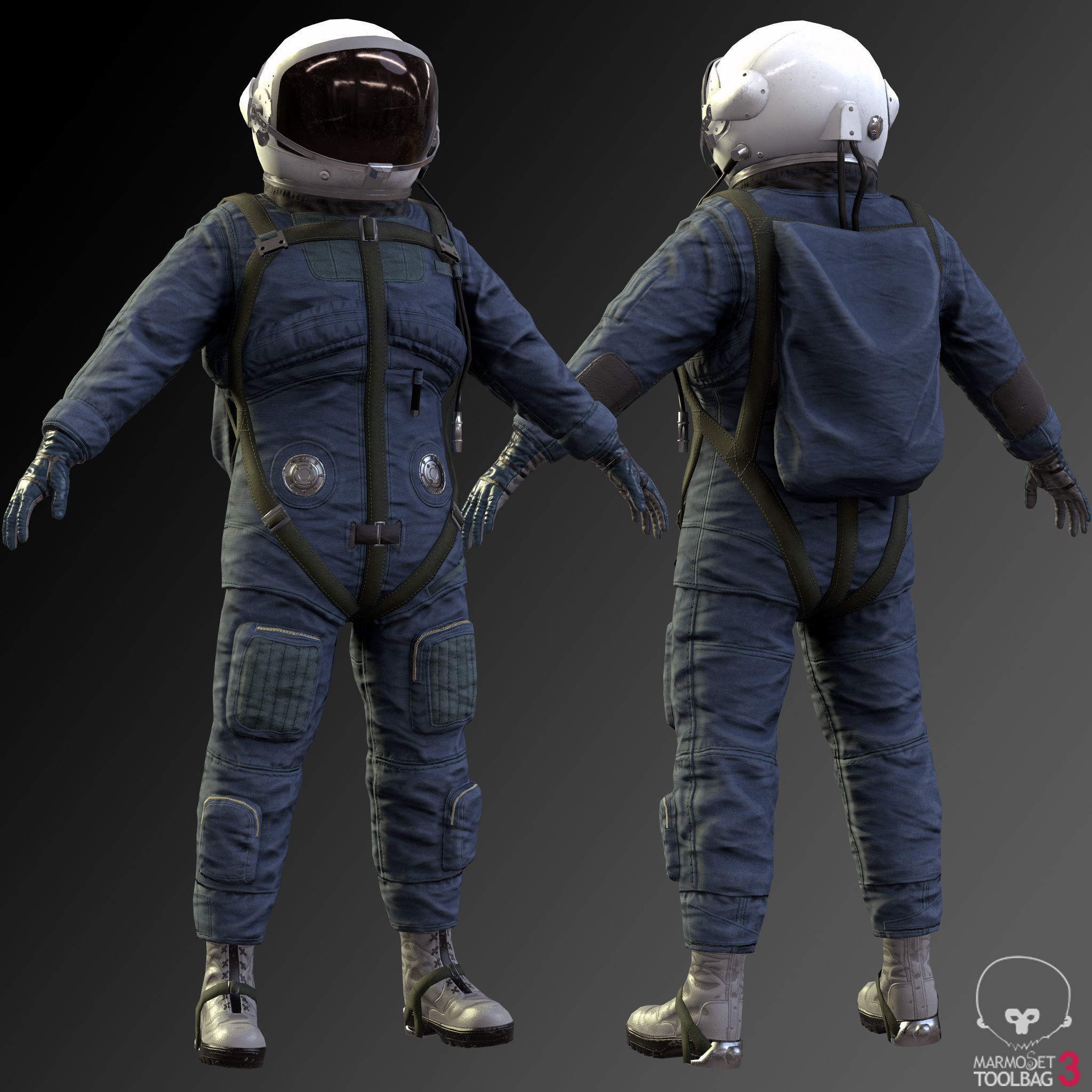 CS01 Space Suit Low-poly 3D model_4