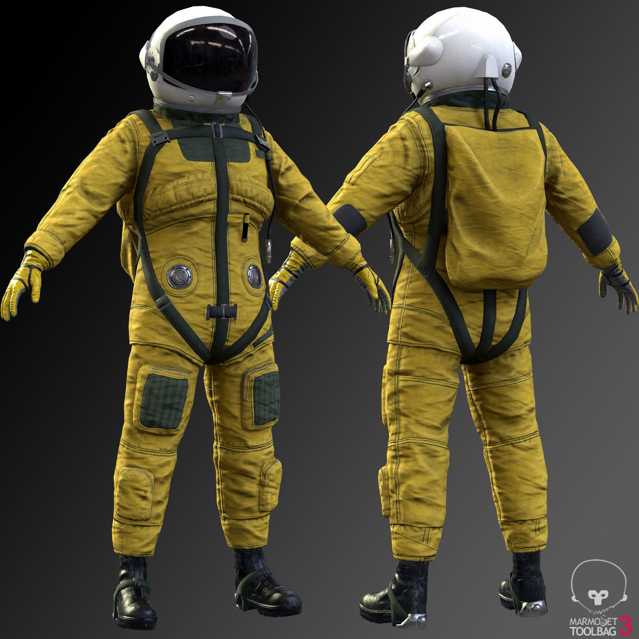 CS01 Space Suit Low-poly 3D model_7