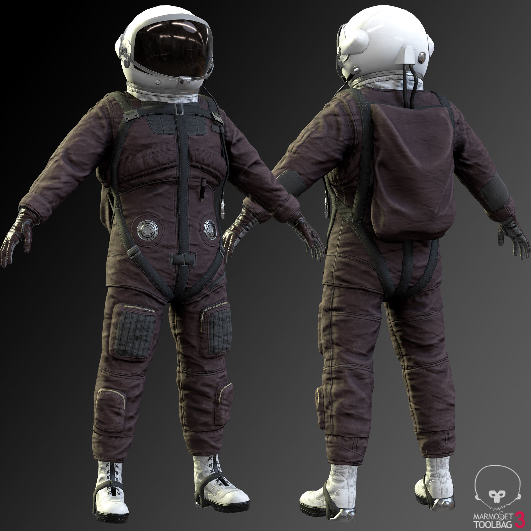 CS01 Space Suit Low-poly 3D model_5