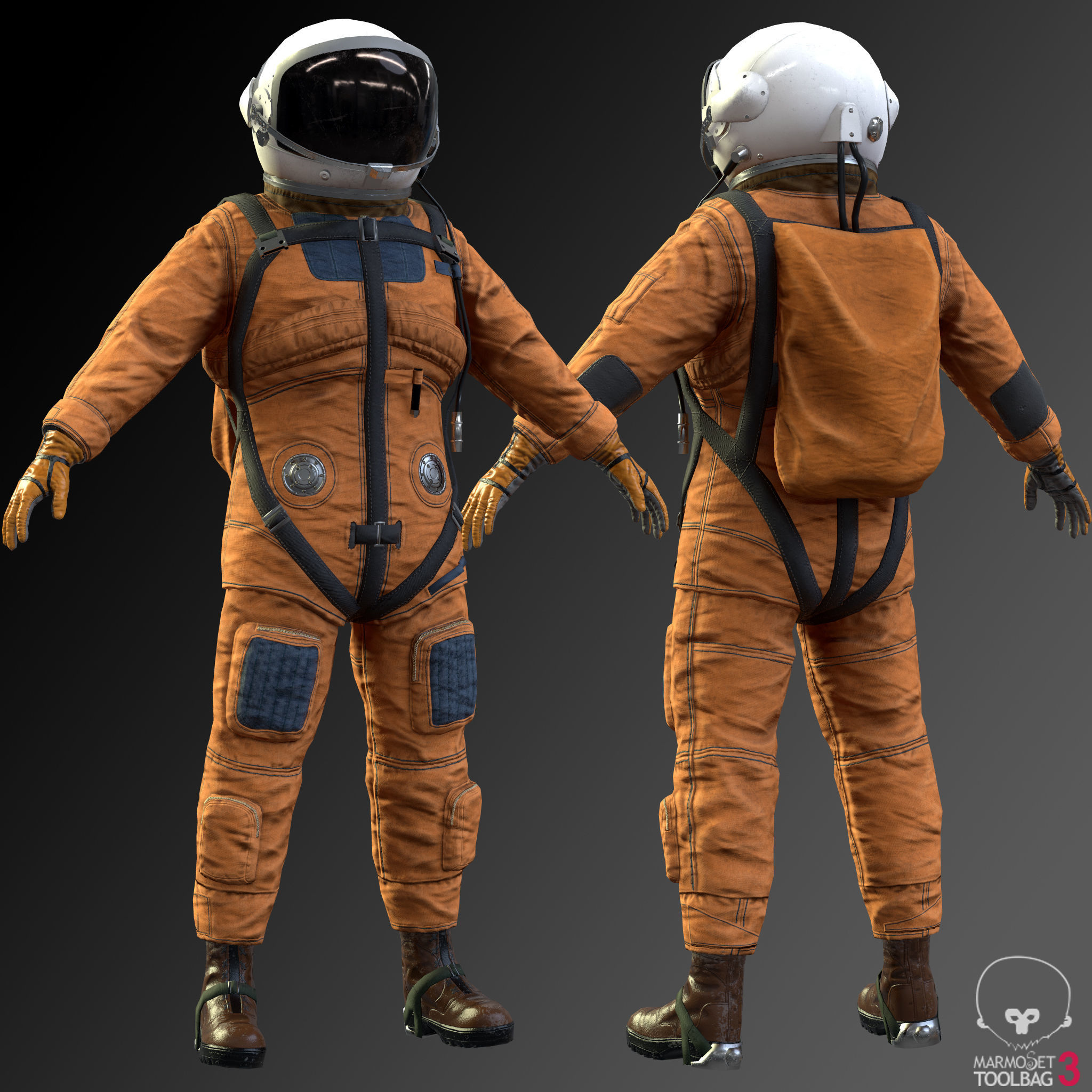 CS01 Space Suit Low-poly 3D model_8