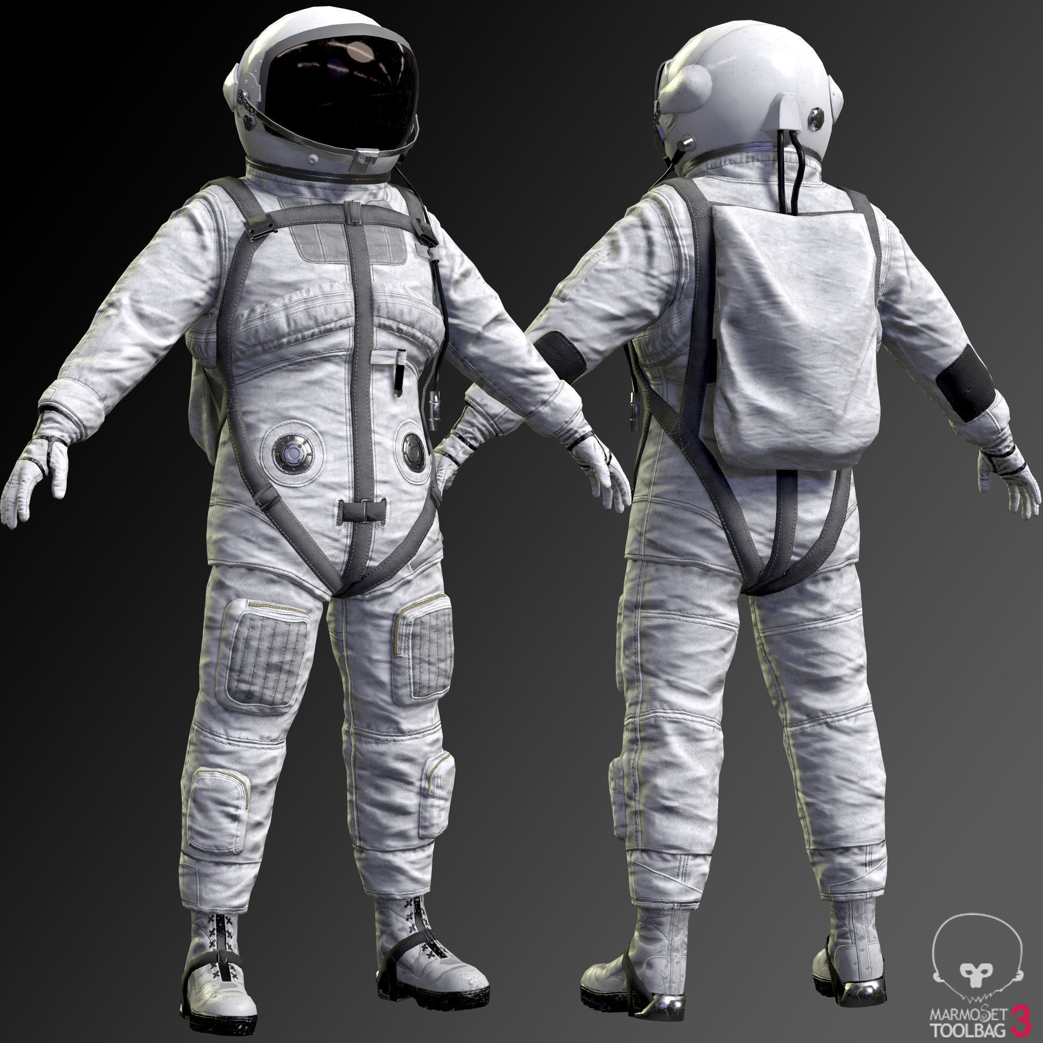 CS01 Space Suit Low-poly 3D model_3