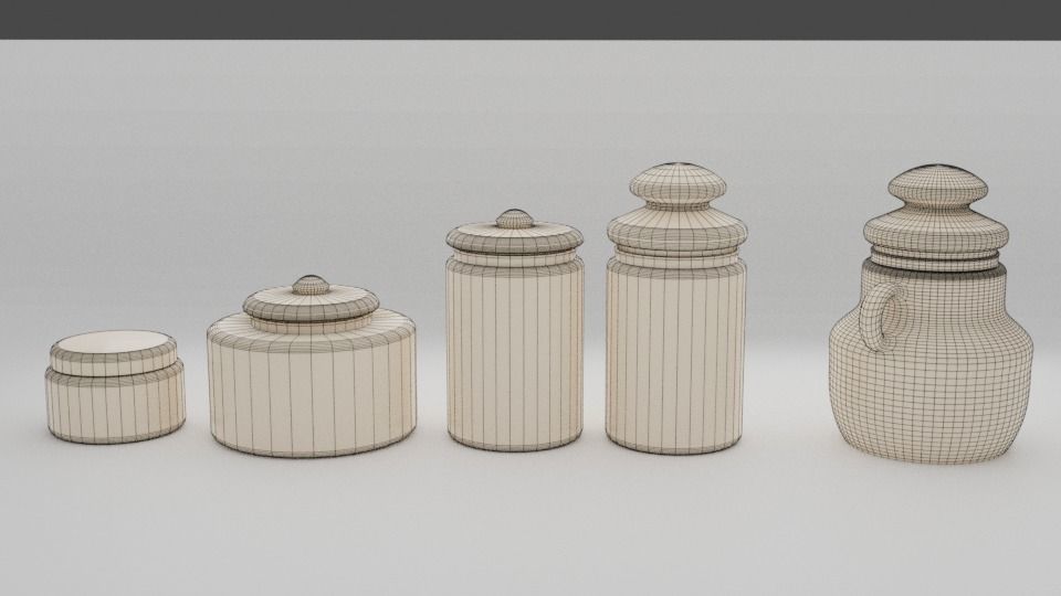 Simple sized containers 3D model_1