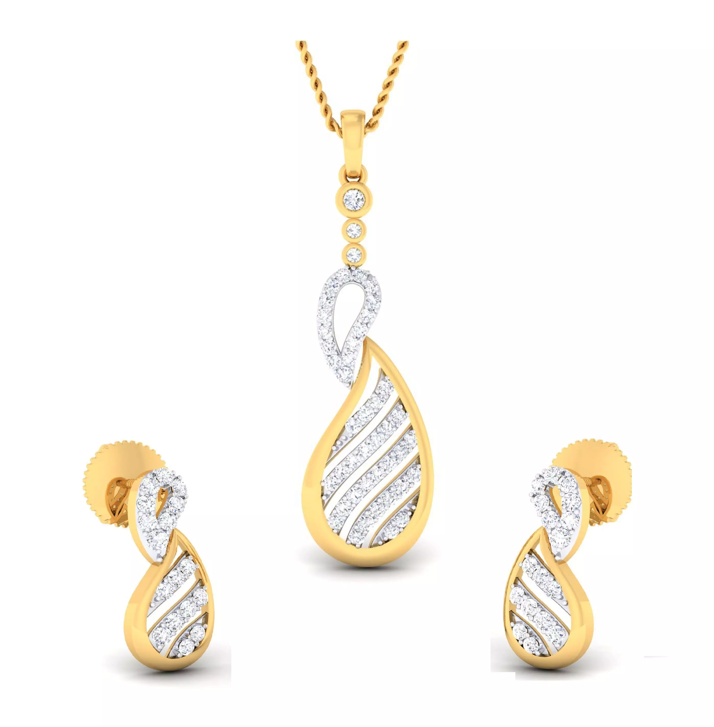 Women pendant-earrings set 3dm mgx render detail 3D print model 3D print model_0